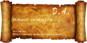 Dukesz Arabella névjegykártya